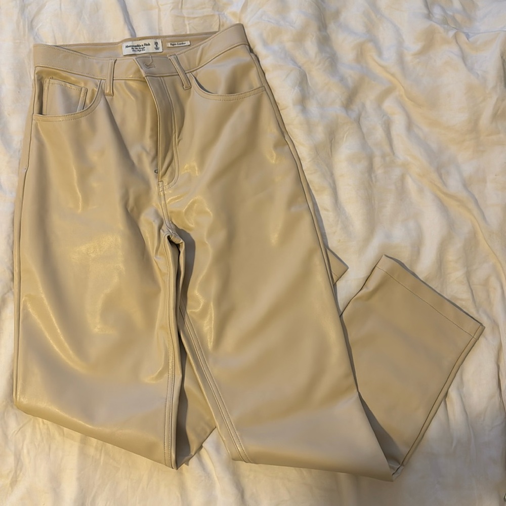 Abercrombie 90s straight leather pants
